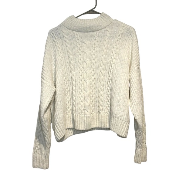 Rachel Zoe Ivory Cable Knit Turtleneck Sweater size M - Picture 1 of 9